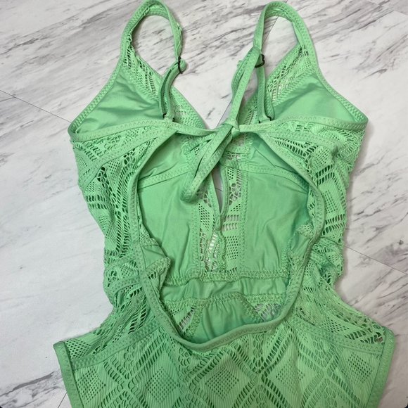New! Becca Color Play Crochet One Piece Swimsuit - Picture 4 of 12